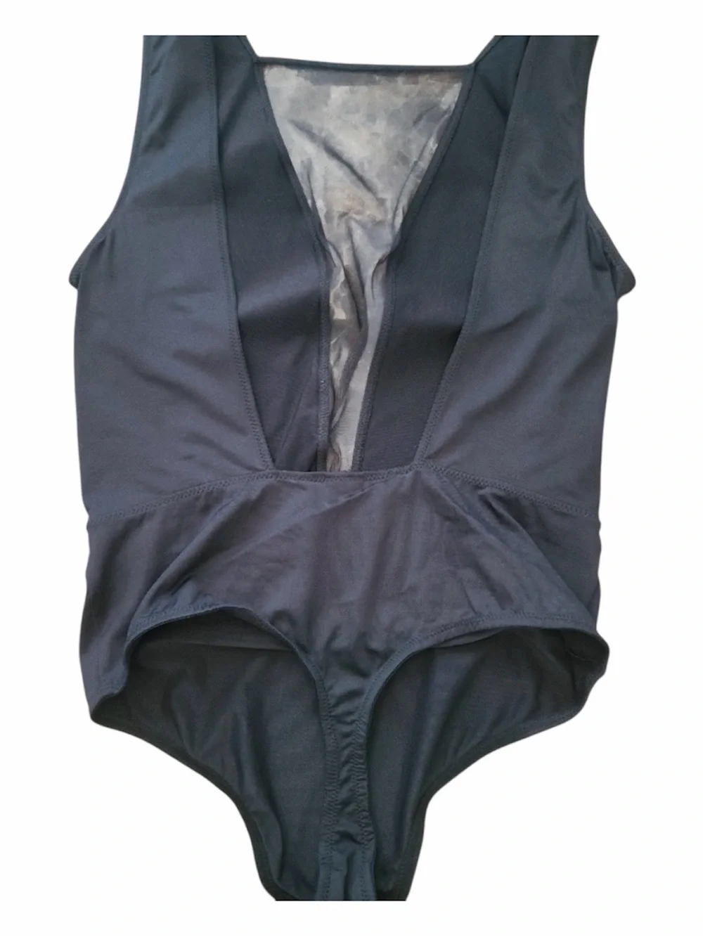 Victoria's Secret Black Plunge Mesh Bodysuit